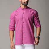 Pink Cotton Handblock Printed Shirt - Rekh Design