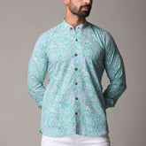 Multicolour Cotton Handblock Printed Shirt - Jaal Print