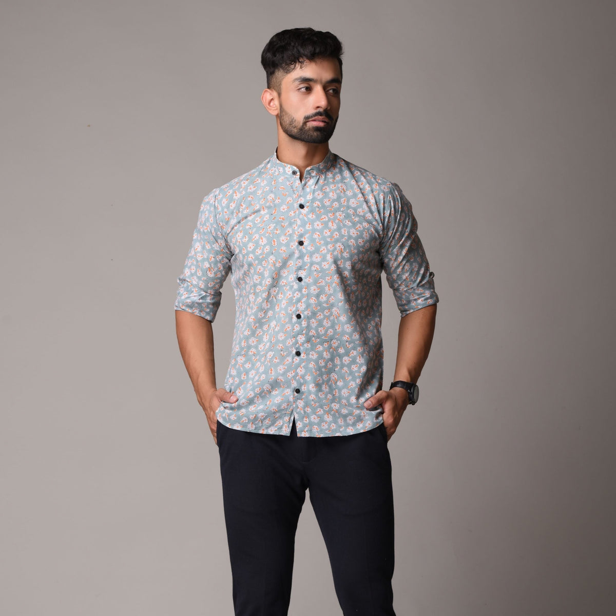 Multicolour Cotton Handblock Printed Shirt - Harshingar Print