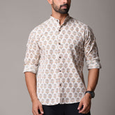 Multicolour Cotton Handblock Printed Shirt - Small Buti Print