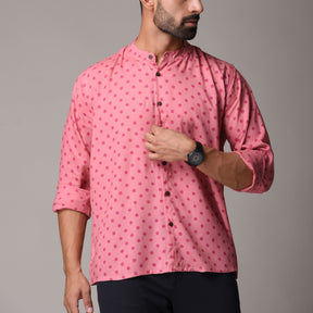 Multicolour Cotton Handblock Printed Shirt - Polka Dot Print