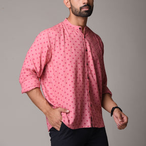 Multicolour Cotton Handblock Printed Shirt - Polka Dot Print