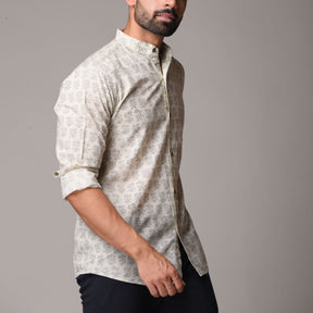 Multicolour Cotton Handblock Printed Shirt - Rekh Print