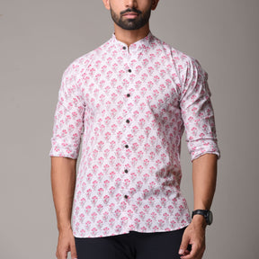 Multicolour Cotton Handblock Printed Shirt - Buti Print