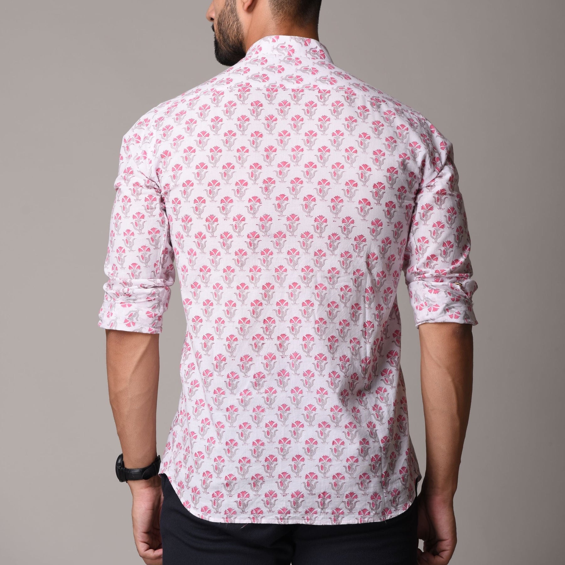 Multicolour Cotton Handblock Printed Shirt - Buti Print