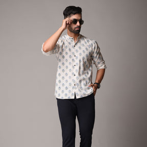 Multicolour Cotton Handblock Printed Shirt - Buti Print