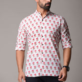 Multicolour Cotton Handblock Printed Shirt - Buti Print