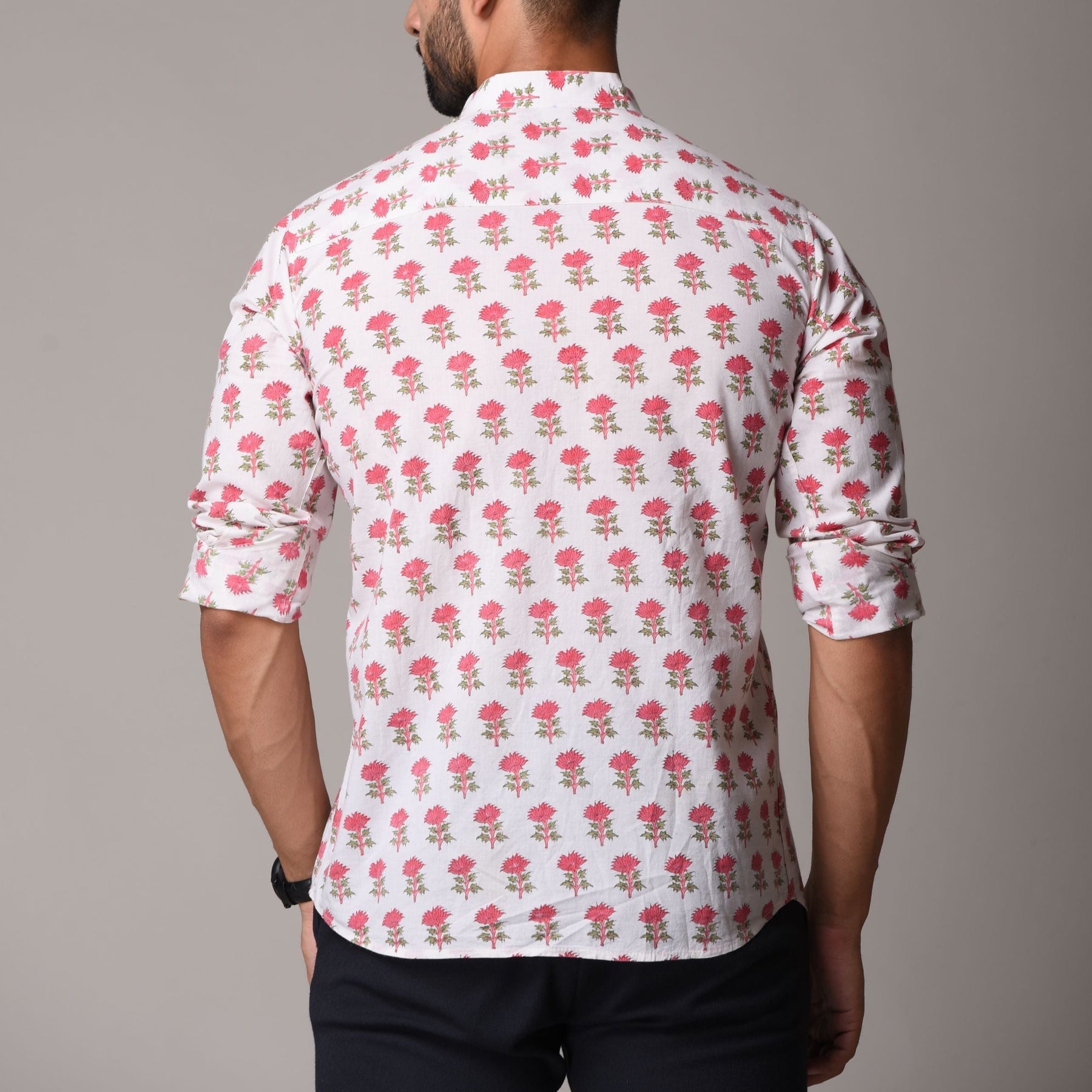 Multicolour Cotton Handblock Printed Shirt - Buti Print