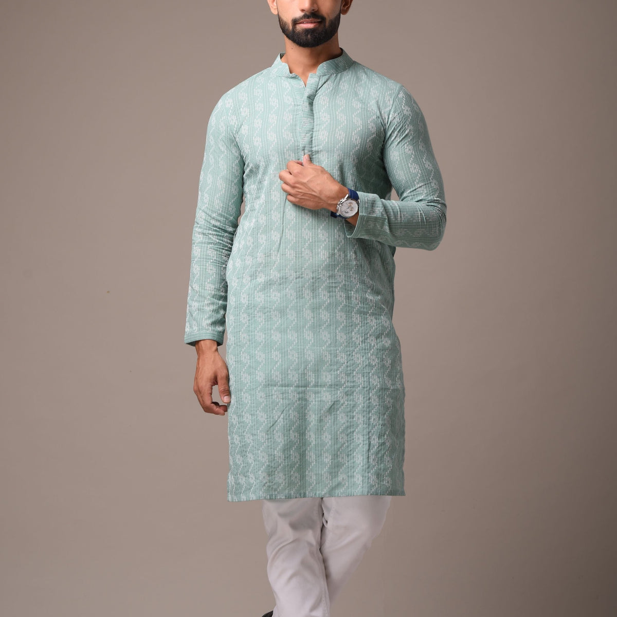 Teal Green Cotton Kurta