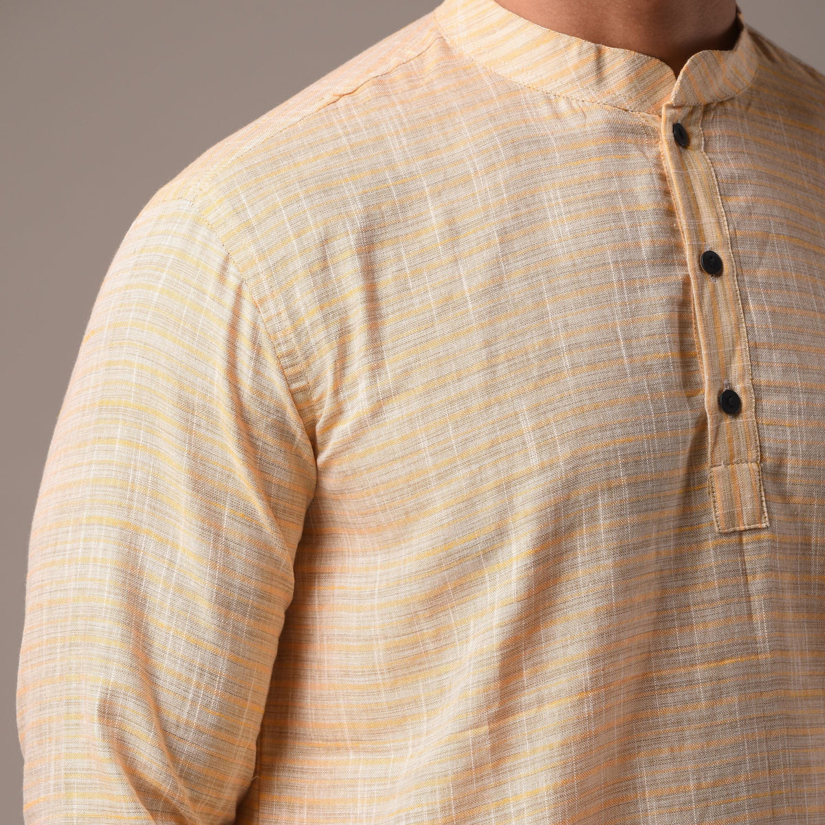 Yellow Cotton Short Kurta