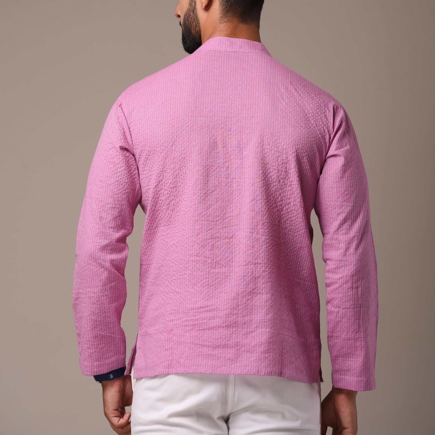 Pink Cotton Short Kurta