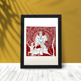 Mata ni Pachedi, Handpainted Original Artwork, Indian Traditional Art - Home Decor - Acrylics on Sheet